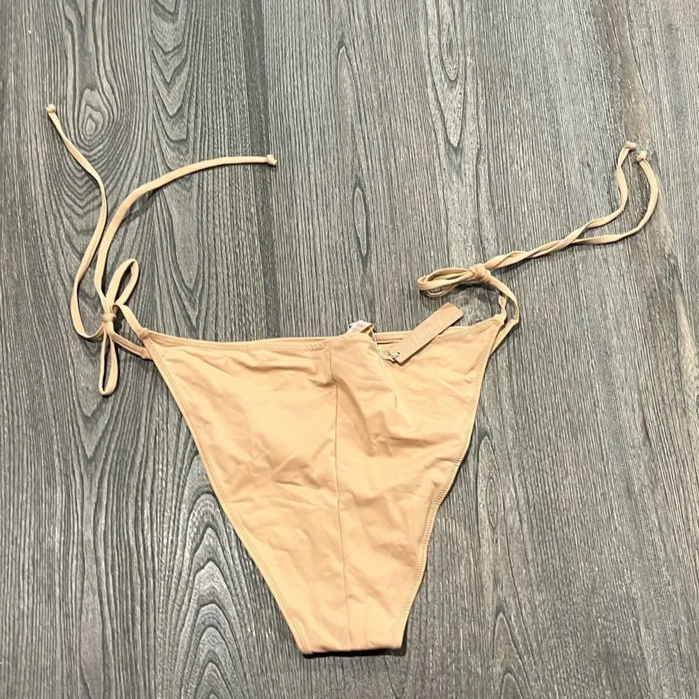 NWT Skims Recycled Swim Low Rise Tie Bikini Bottom Dipped Front Ochre Size 4X